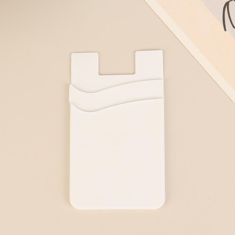 Double-Layer Silicone Mobile Phone Back Pocket Card Holder Case Pouch Adhesive Sticker Phone Back Cover Id Card Wallet Pocket