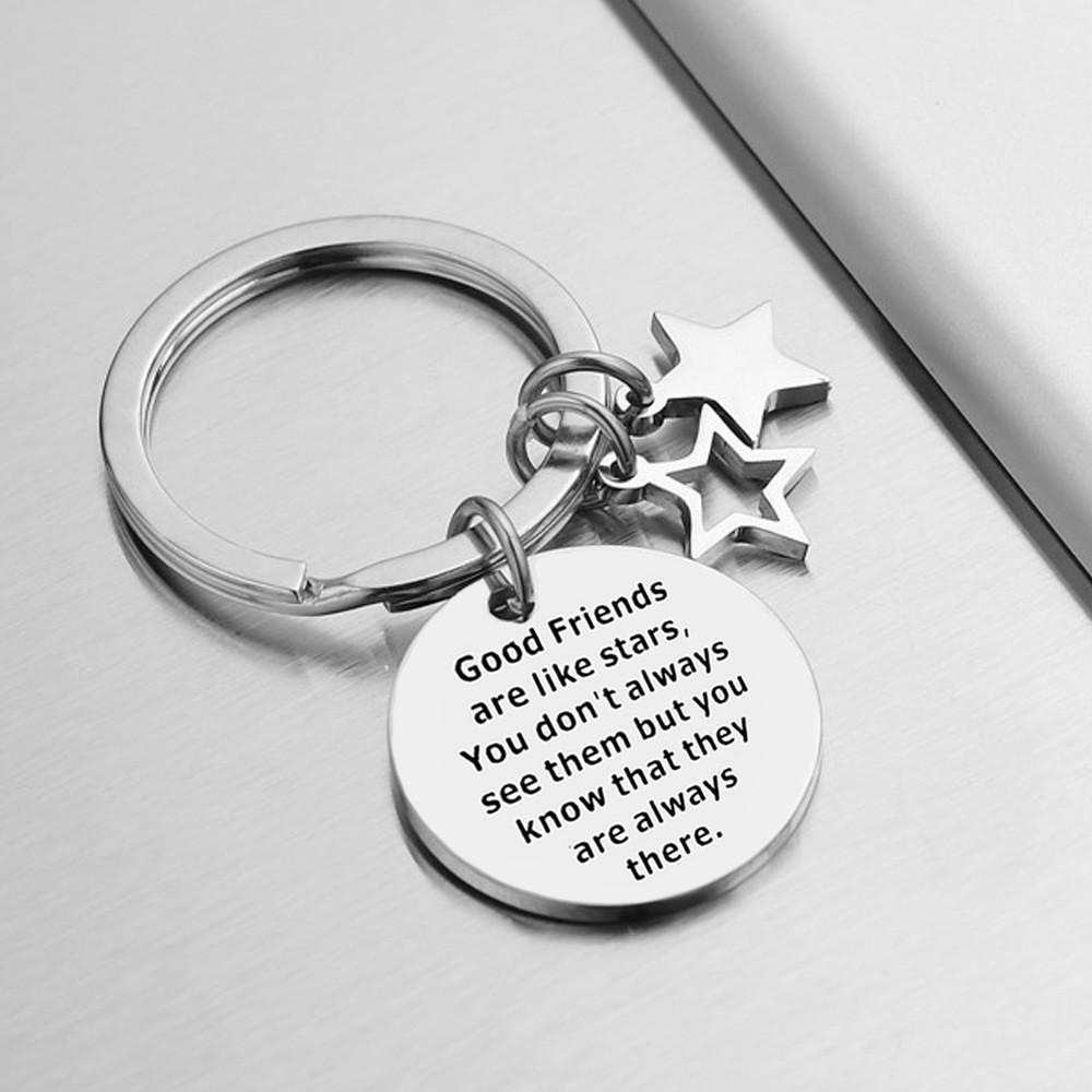 Edelstahl Schlüsselanhänger Regenbogen Anhänger Freundschaftsgeschenk für Geburtstage Reisen und Abschlüsse