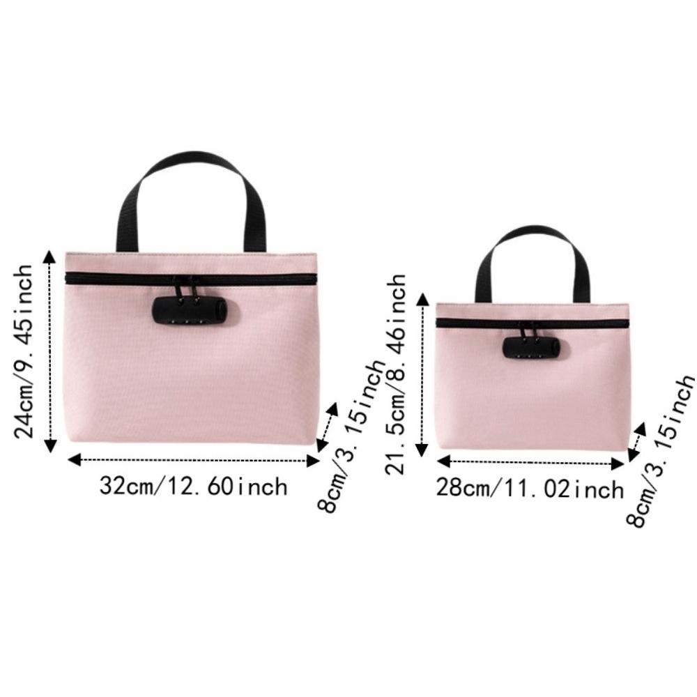 Canvas Bill Money Bag with Lock Zip Closure Security Document Bag Outdoor Activities