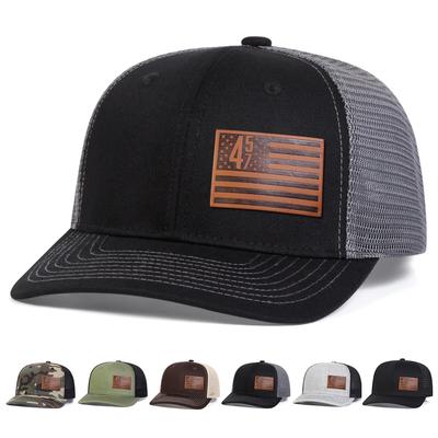 Casual Adjustable Outdoor Summer Spring Cap Net Baseball Label Leather 457 Flag American Brown Neutral Gender Women  Men For Hats Dad Hat Sunscreen