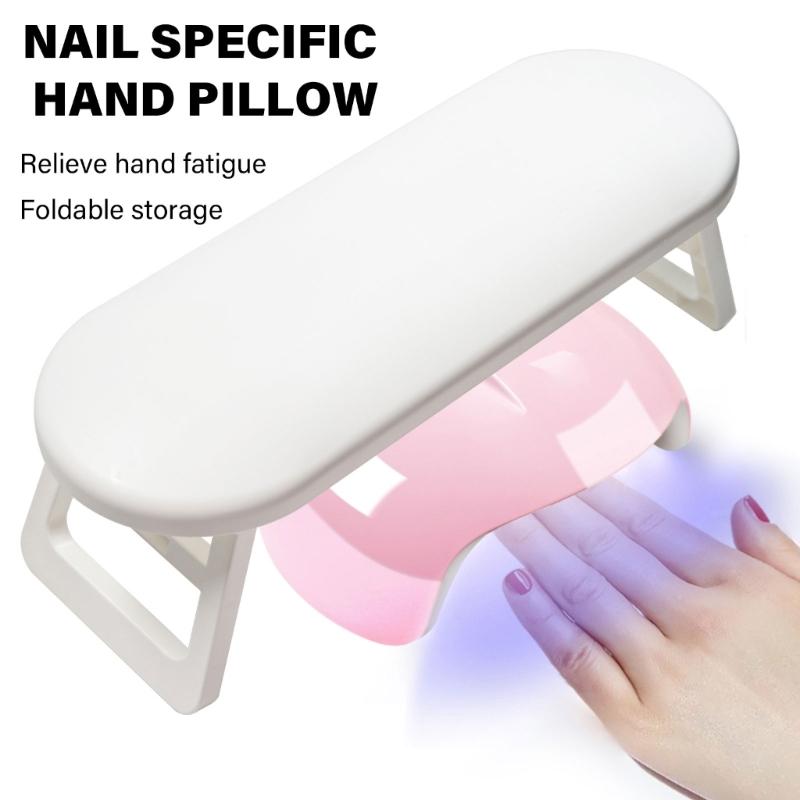 Manicure Hand Pillow Foldable Nail Arm Rest for Salon and Nail Art Portable Plastic Nail Technician Tool Accessory