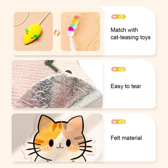 Nástěnná podložka na škrábání pro kočky Kreslený design kočky Samolepicí podložka na škrábání pro kočky v interiéru Chránič nábytku pro koberec pohovku