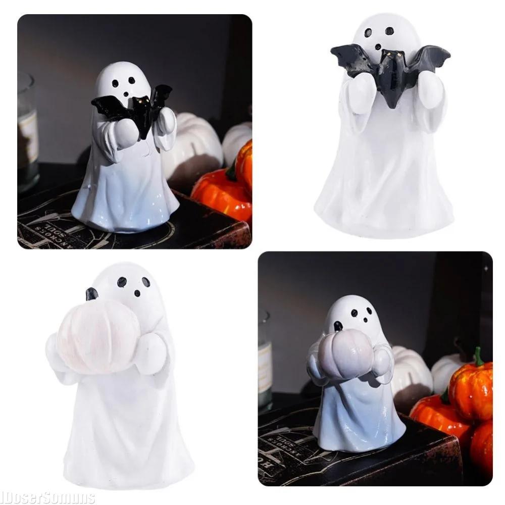 Statuie Dovleac Îmbrățișând Fantomă Statuetă Drăguță de Halloween Statuetă Înfricoșătoare de Halloween Fantomă Dovleac Rășină Mers Pentru Acasă Pentru Temă