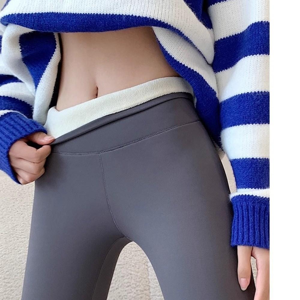 High Waist Fleece Leggings Elastic Warm Yoga Pilates Pants Velvet Tights Outdoor Activities