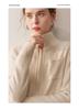 2025 A/W Women's Cashmere Stand Collar Cardigan, Golden Bean Yarn, Double Zipper, Thick Knit with Pockets.