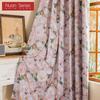 1 Stück Nuan Serie Französischer Landhausstil Verdunkelungsvorhänge Rosa Kamelien-Druck Vorhänge für Schlafzimmer Wohnzimmer Balkon Fenster für Heimdekoration