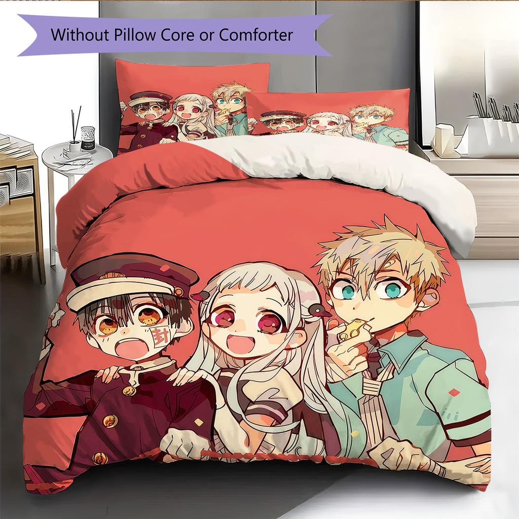 Toilet‑Bound Hanako‑kun2 Pattern Bedding Quilt Set  Home Decoration  Gift (1 * duvet cover + 2 * pillowcase  without core)