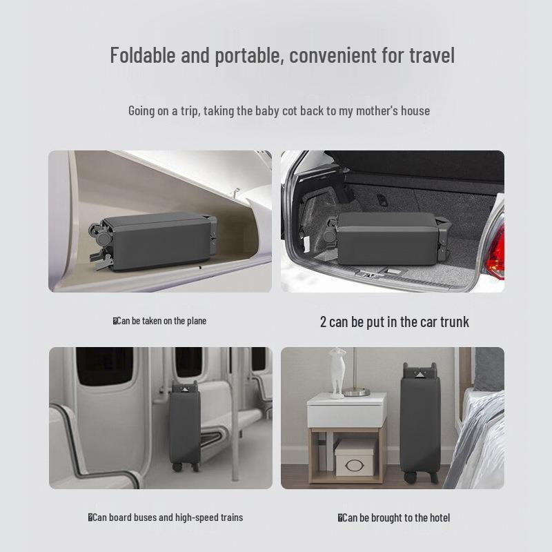 Tragbares Multifunktionales Babybett und King-Size-Bett-Kombi mit Wickeltisch für Säuglinge und Kleinkinder