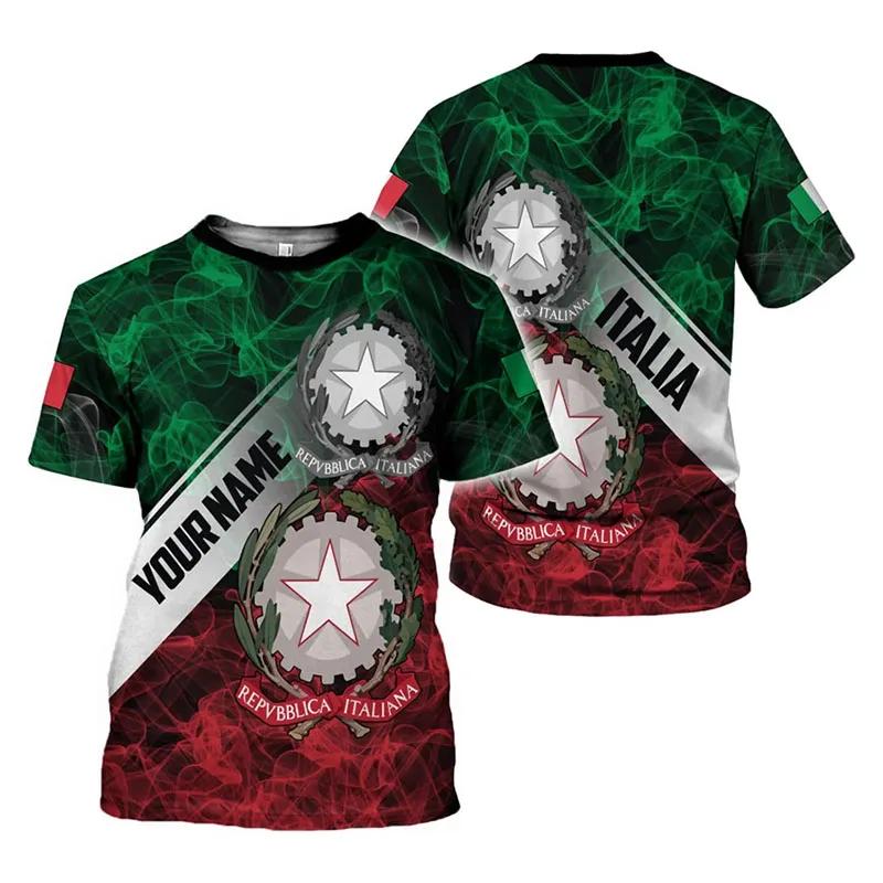 T-Shirt Women's Men's Daily Street Fashion T-Shirt 3D Printing Design New Pride of Italy T-Shirt Top