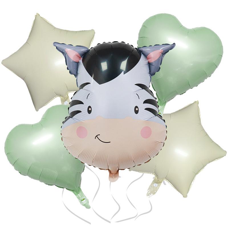 

Крем Милый Ветер Животное 5-предметный Набор Корова Олень Красная Буква Набор Воздушных Шаров из Алюминиевой Фольги Украшение для Детской Вечеринки по Случаю Дня Рождения Zebra Set (Olive Green)