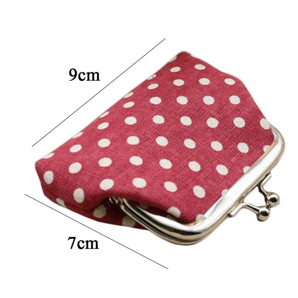 Canvas Pouch For Girls Dots Zipper Linen Coin Purse Coin Bag Small Purse Wallets Korean Money Bag