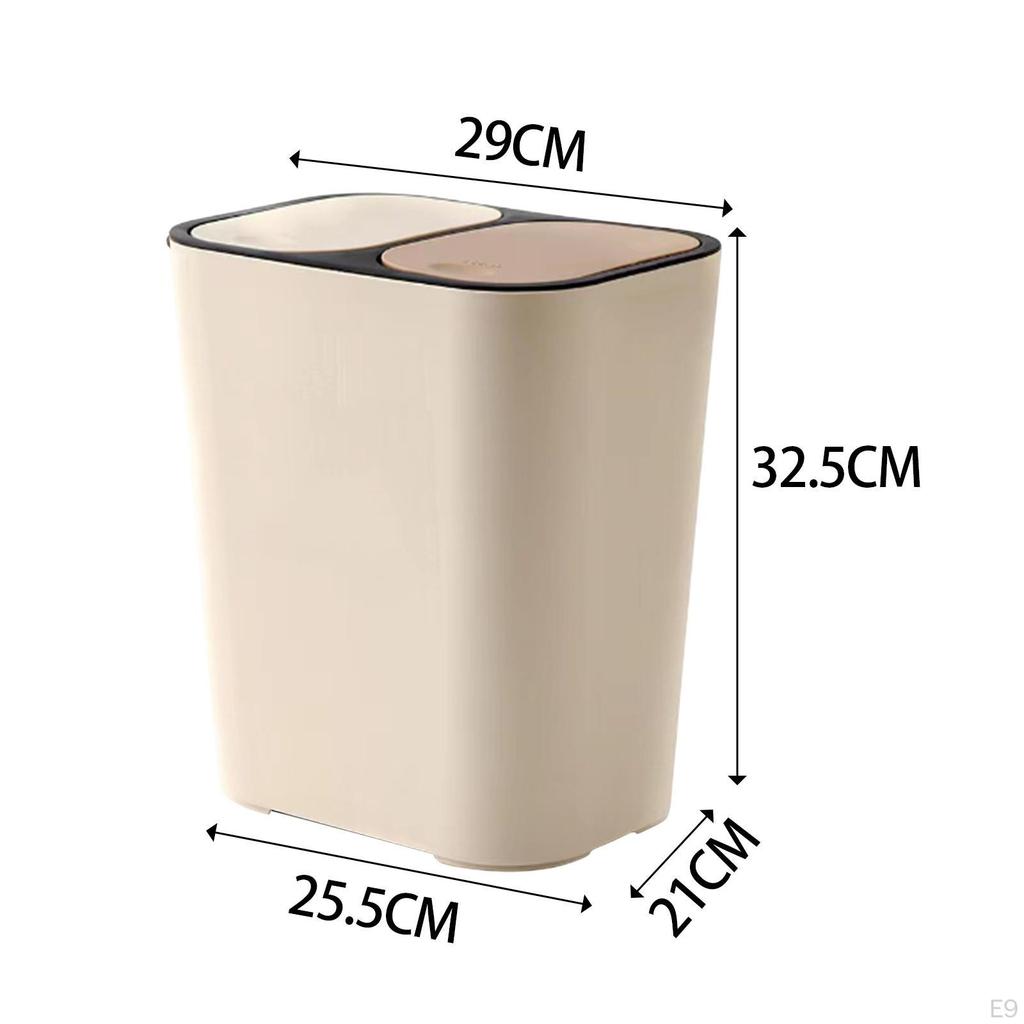 18L Trash Can Household Garbage Bin Rubbish Storage Bucket Office Wastebasket for Bedroom, Rvs,