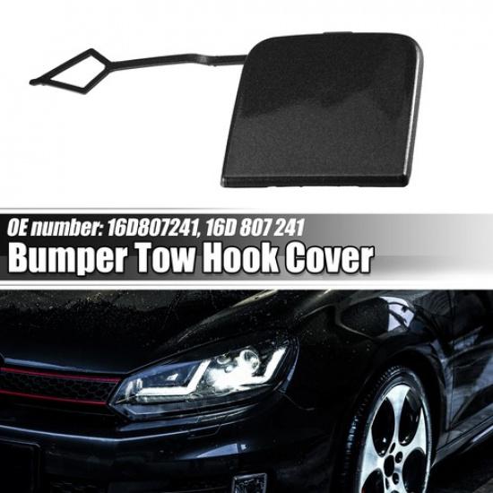 Front Bumper Tow Hook Cover Car Towing Hook Cap for VW Jetta 2015-2018 Black