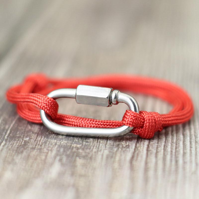 Pulsera de Paracord con Mosquetón Noter Para Hombres Aventura al Aire Libre Pulsera de Rescate de Emergencia Regalo Para Novio Pulsera Hiphop Rock