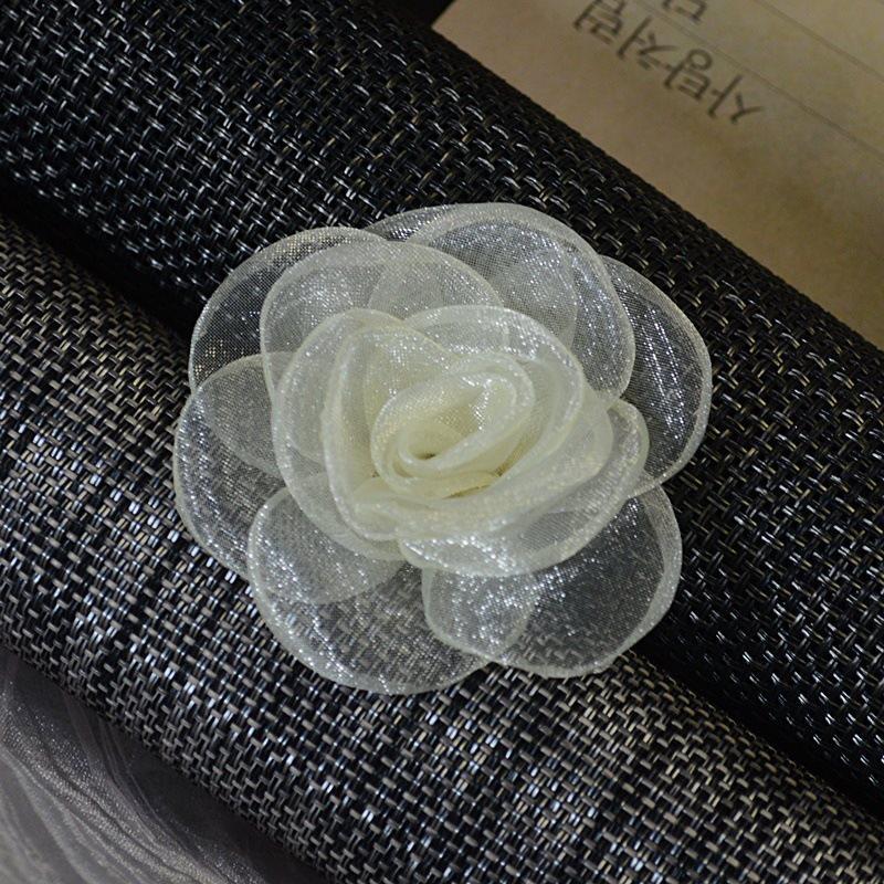 Korean Style 15-Piece Gauze Snow Fabric Flowers for DIY Clothing, Hair Clips, Jewelry Accessories