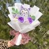 Bambole Gatto Kawaii Hello Kitty con Fiori Artificiali Bouquet Creativo Regali di Natale San Valentino Compleanno Laurea