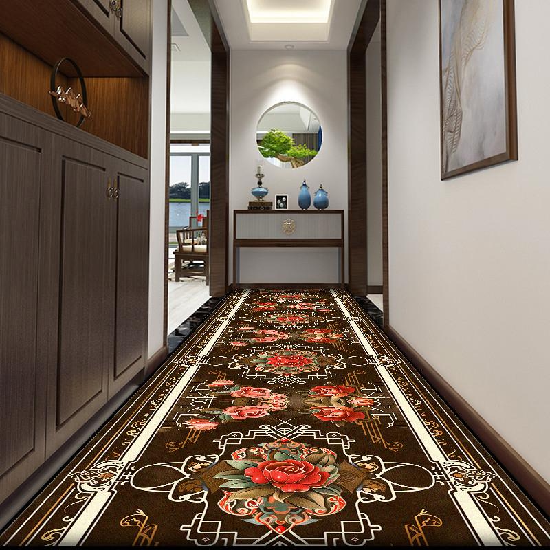 European Style Long Corridor Carpet Living Room Decoration Hallway Runner Rug Persian Style Easy Clean Non-slip Stair Custom mat