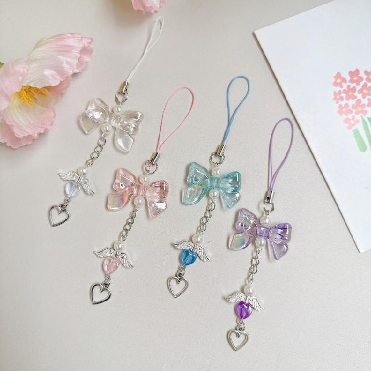 Stylish Heart Phone Charm Fashion Phone Lanyard Unique Bag Accessories Bowknot Phone Jewelry Suitable for Fashion Lover