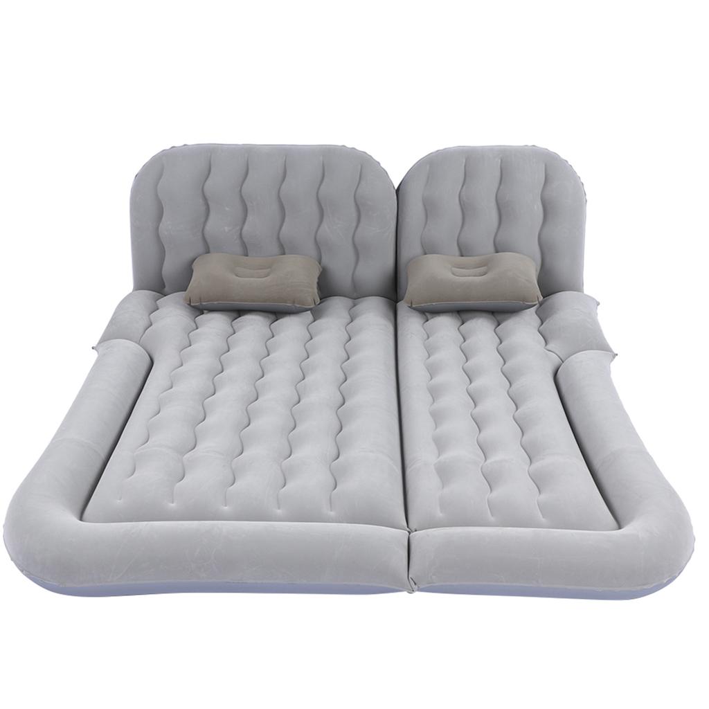 2‑In‑1 Multifunction Inflatable Travel Mattress PVC Flocking Soft Sleeping Rest Cushion for Car SUVBlack