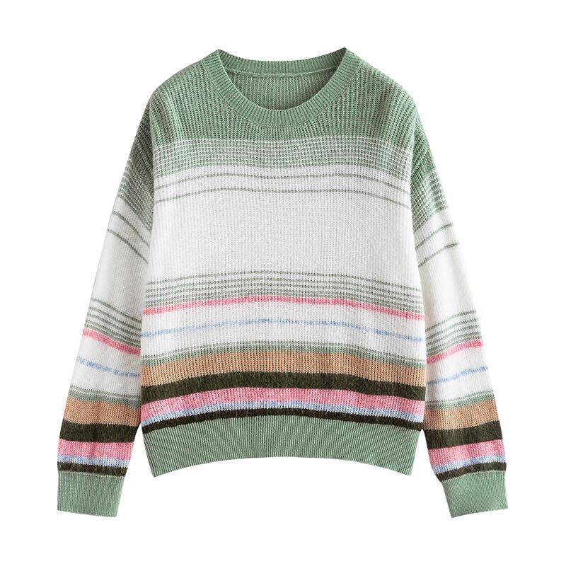 Women's Dopamine Colorful Striped Knitted Sweater