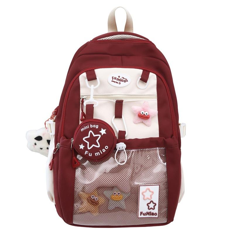 Schultasche College-Stil Schultasche Mädchen Mittelschule Koreanische Version Niedlicher Reiserucksack Einfach Große Kapazität High-School-Schülerrucksack