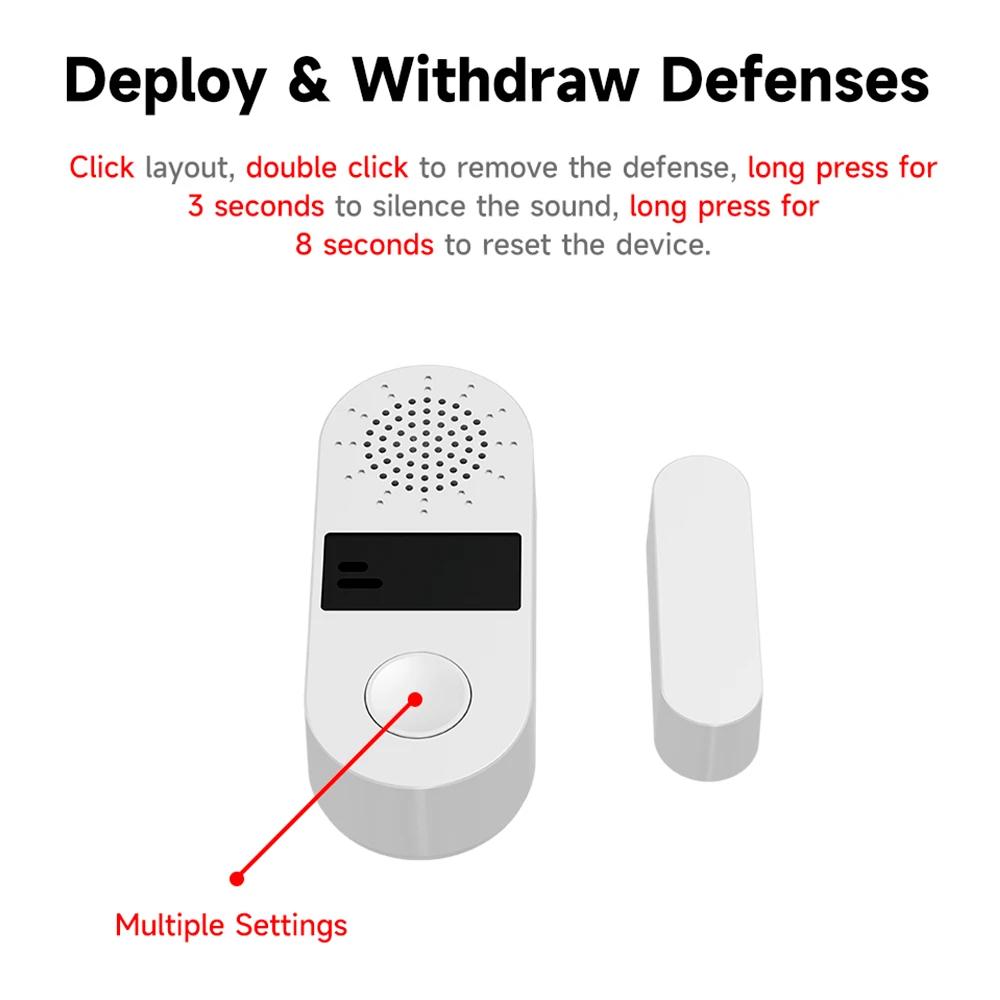 Tuya ZigBee Water Door Window Sensor 130dB Sound Control Alexa Door Detectors Open/Close APP Remote Light Alarm System