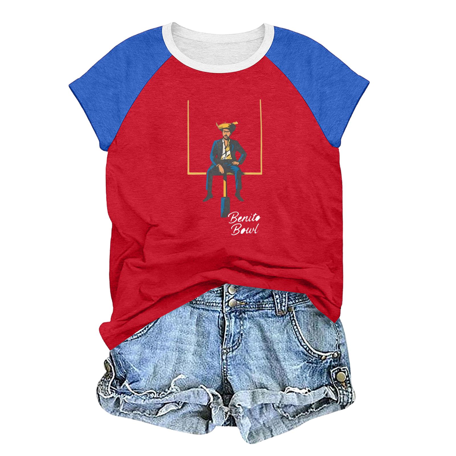 Unisex casual and fashionable short sleeved printed T-shirt top XL