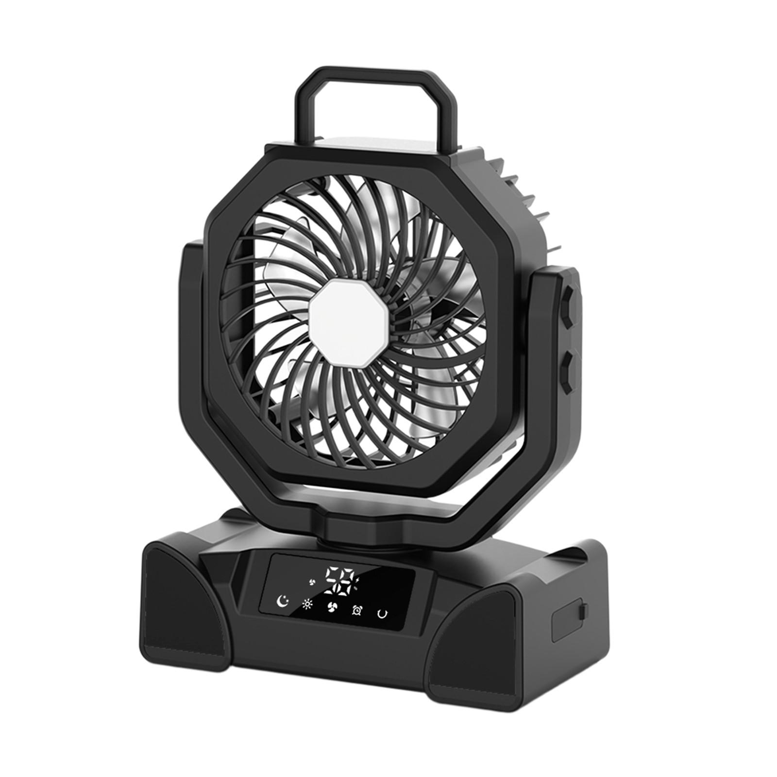 

Портативный вентилятор с распылением 460 мл большой резервуар, 24000 мАч аккумуляторный вентилятор для кемпинга с распылением на 2 метра, светом и пультом дистанционного управления, для работы, пляжа, лета One Size чёрный