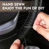 Leather Steering Wheel Cover, 15 Inch Hand Sewing Steering Wheel Wrap, Anti Slip Car Steering Wheel Protector Covers, DIY Sewing with Needle Thread,