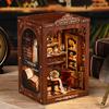 DIY Book Nook Miniature Wooden Dollhouse with Light Bookshelf Insert Decoration Model for Bookshop Memories 3D Puzzle Assembly