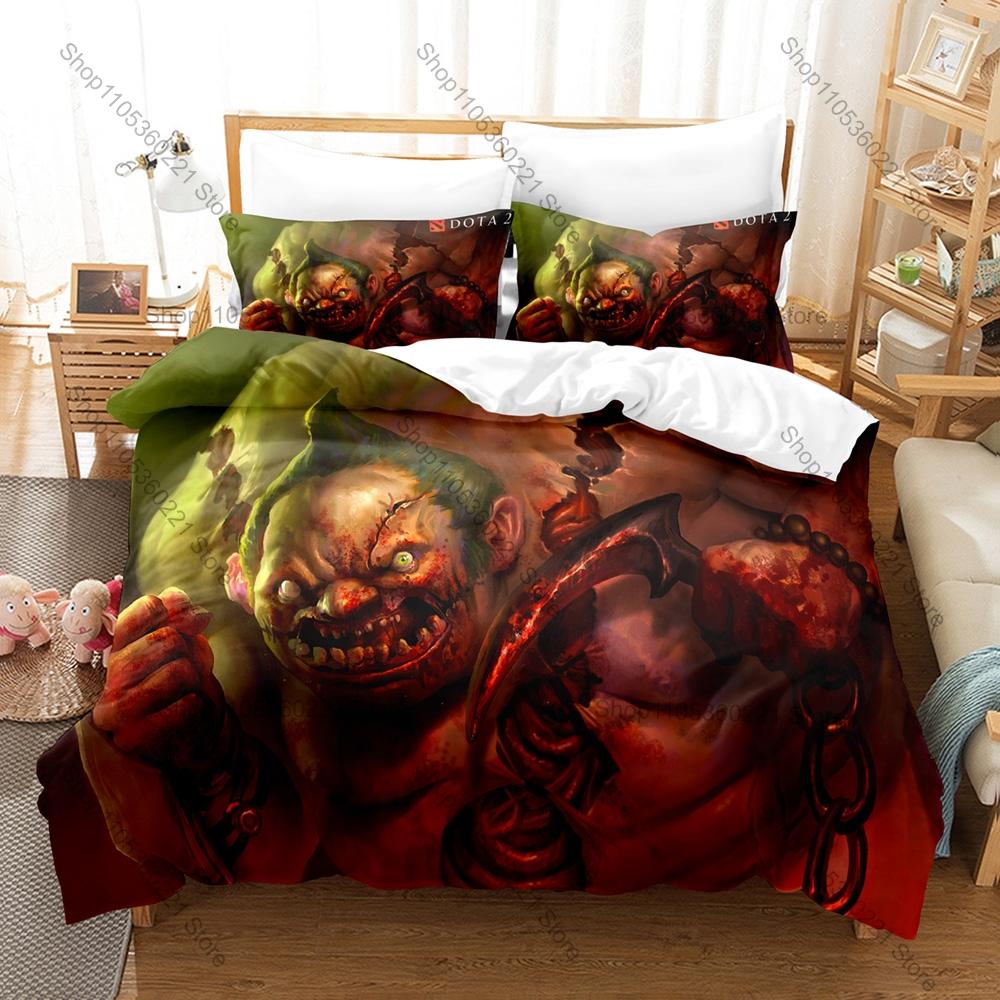 Dota 2 3PCS Bedding Set Duvet Cover And Two Pillowcases Microfiber 3D Digital Printed Game Bed Linens Home Decoration