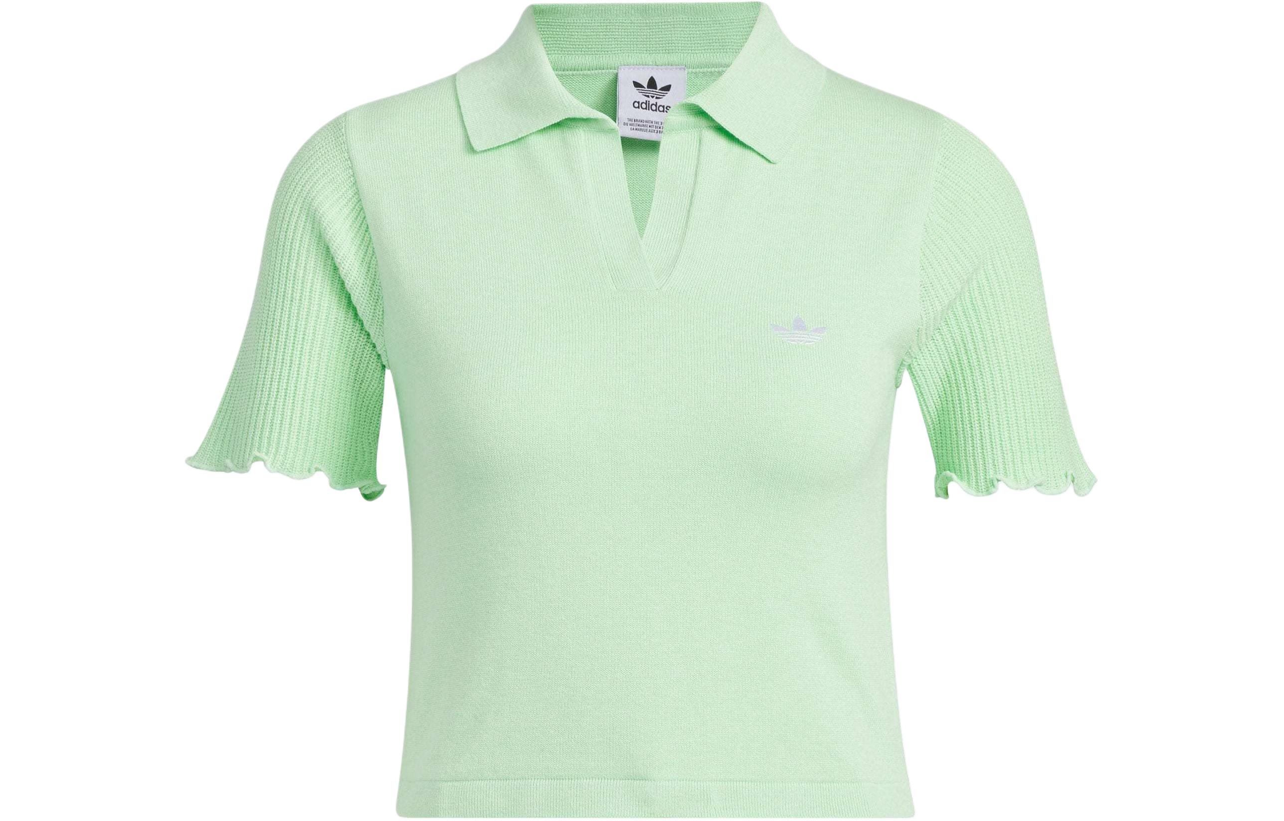 Adidas KNIT POLO SHIRT Polo Shirt Women s Light Green JC7859 M