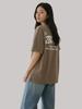 ZBLACK Spray Print Oversized Short Sleeve Dust Beige