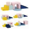 Bloques de Juego de Espuma de 8 Piezas para Niños, Bloques Suaves para Habilidades Motoras con Fundas de Terciopelo Lavables, Set de Escalada para Interiores, Multicolor