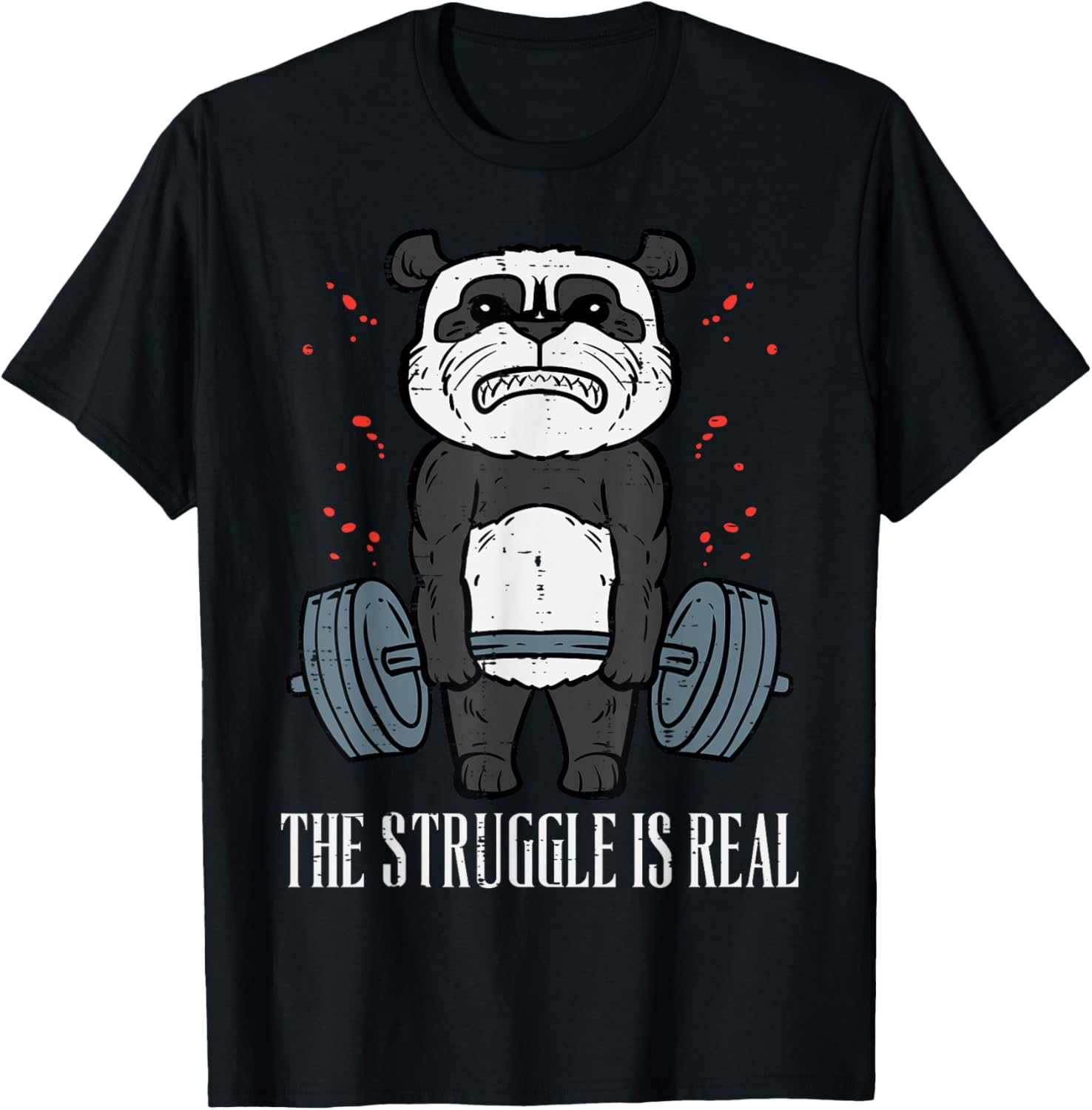 

Gym Panda Deadlift Struggle Real Workout Exercise Women Unisex TShirt Casual Funny Cute Special Style Tees 4XL