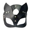 Fox Masquerade Mask Faux Leather Adjustable Full Face Covers for Cosplay Halloween Parties Punk