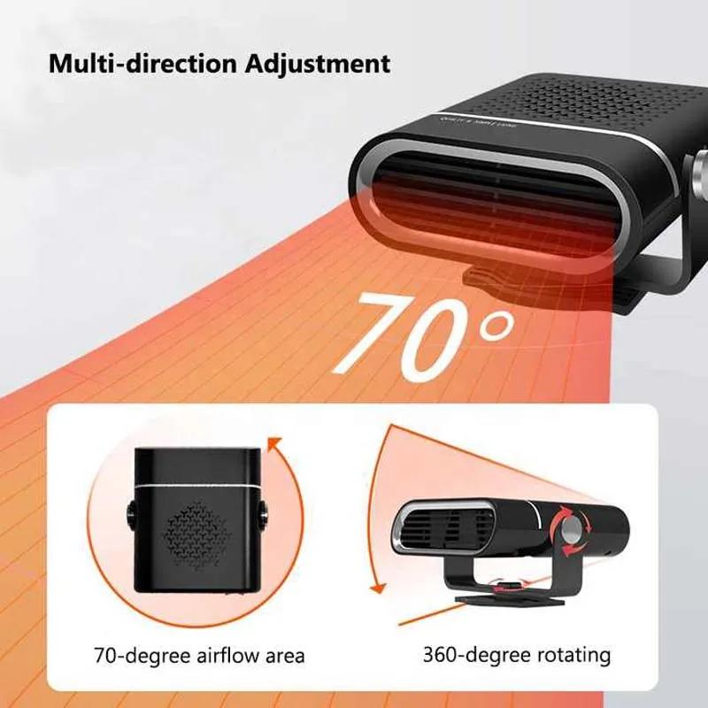 Mini Portable Car Windshield Defroster Heater with PTC Heating Element Ventilation Function Ceiling-Mounted Plastic ABS Material