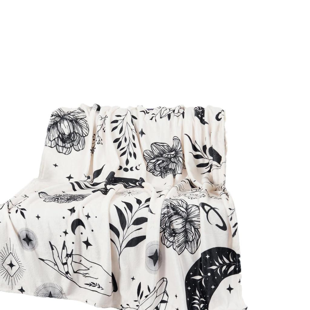 Bohemian Blanket Halloween Gothic Flannel Light Blanket Suitable for Home Office Sofa Decoration