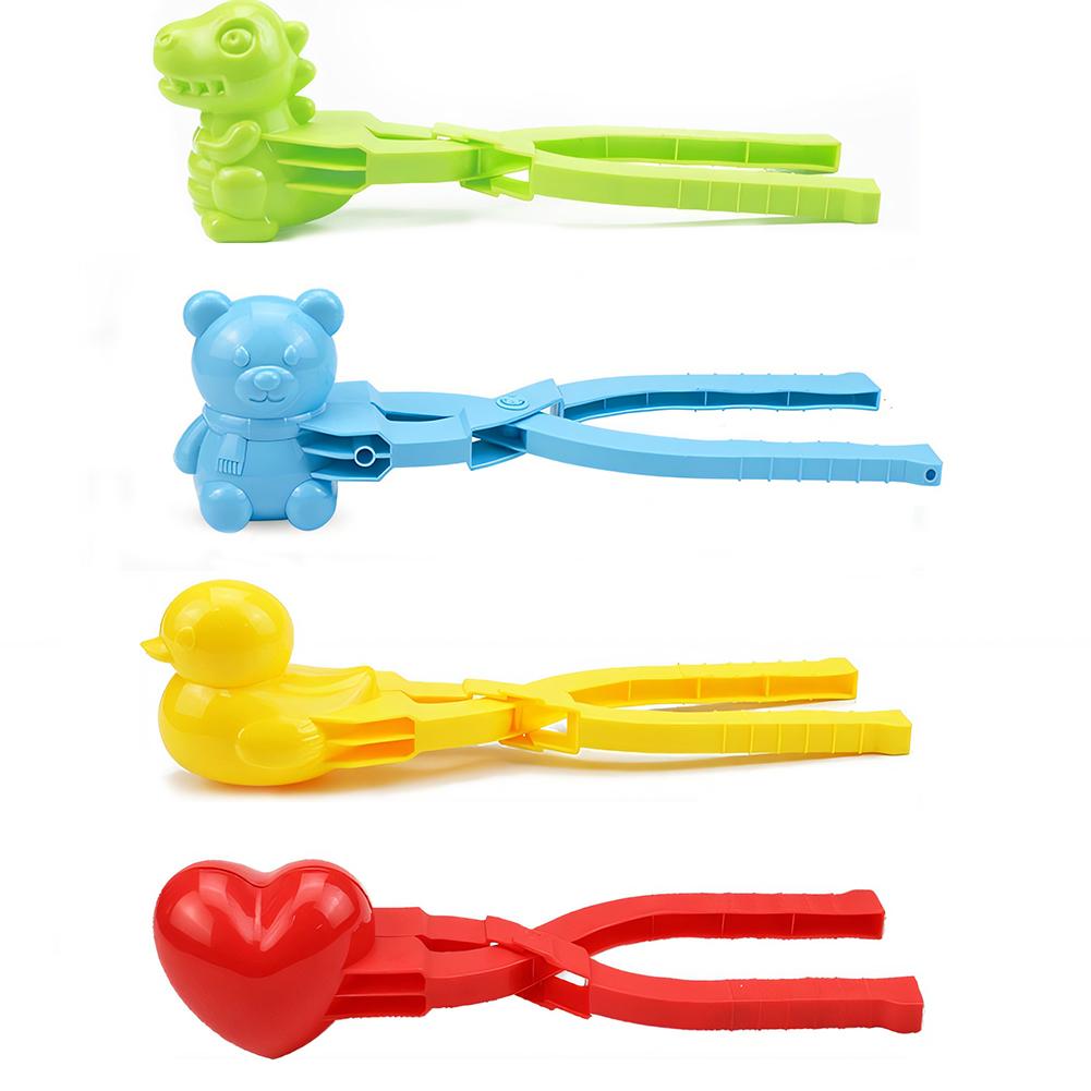 4Pcs Snowball Maker Clip For Kids Adult Heart Snowflake Duck Shape Clip Tongs for Outdoor Sand Snow Ball Mold Toys Sports Toys
