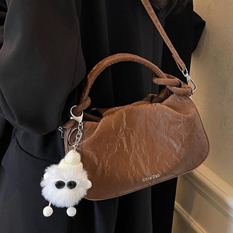 Fashionable Handbag Small Shoulder Bag Pleated Small Square Bag Simple and Stylish Single-shoulder Crossbody Bag