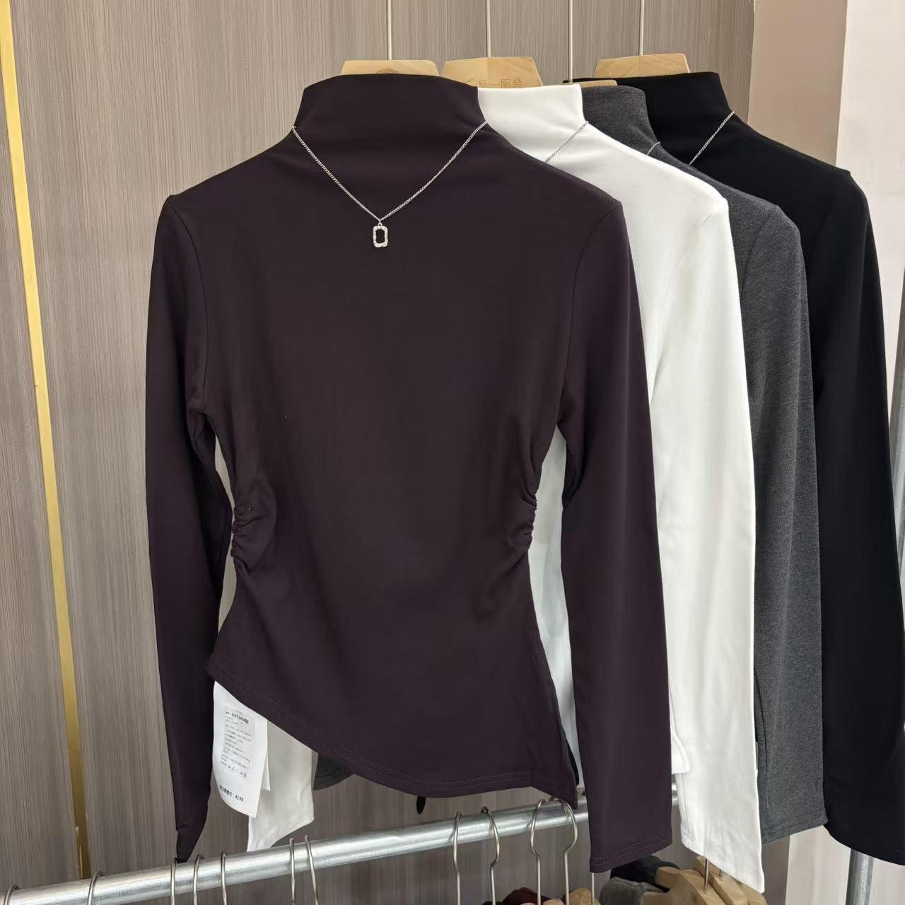 

Chic Women s Velvet Long Sleeve T-Shirt, BM Style, Half High Neck, Autumn/Winter 2025 L (48-55 kg)