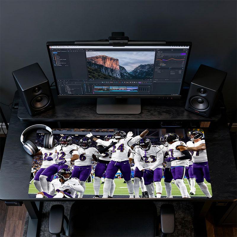 Baltimore Ravens Players Mouse Pad, Large Gaming Desk Mat, Non-slip XXL Mousepad for Laptop & Tablet, Mini PC Playmat with Stitched Edges