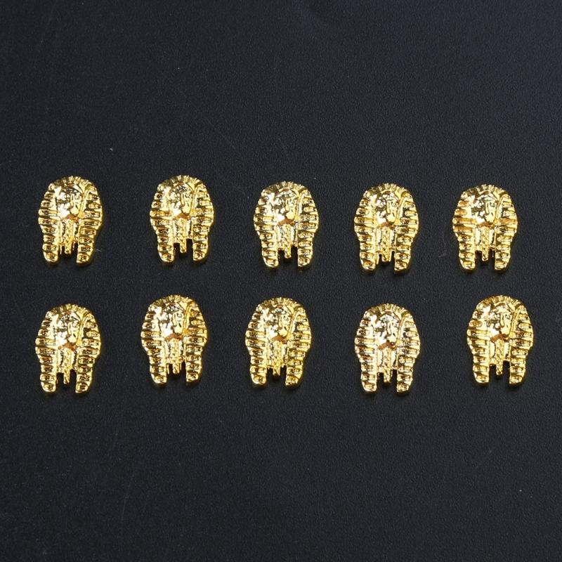 10 Stück Legierung Nagelanhänger Ägyptischer Pharao Nagelkunst Dekorationen Kleopatra Nagelkunst Anhänger für Nagelkunst Design Acrylnagel