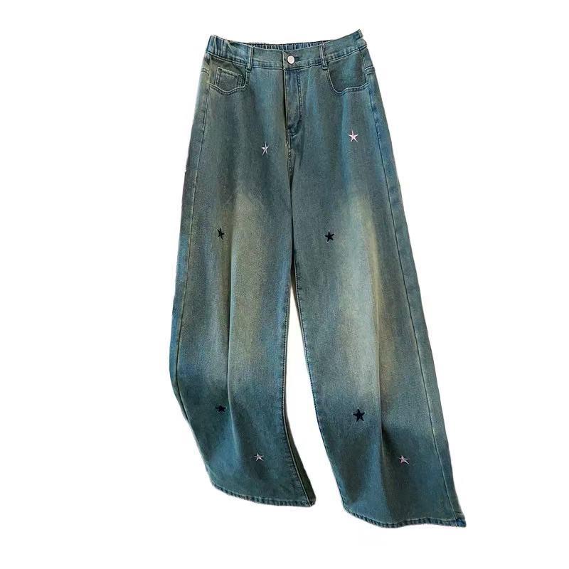 Damen-Denim-Hose in Übergröße mit hoher Taille - Lässig, Schlankmachend & Lockerer Schnitt