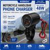 KEBIDU PD QC3.0 USB C Car Charger with Switch Motorcycle Fast Charger Socket Power Outlet Adapter Waterproof for 12V/24V Car ATV Boat