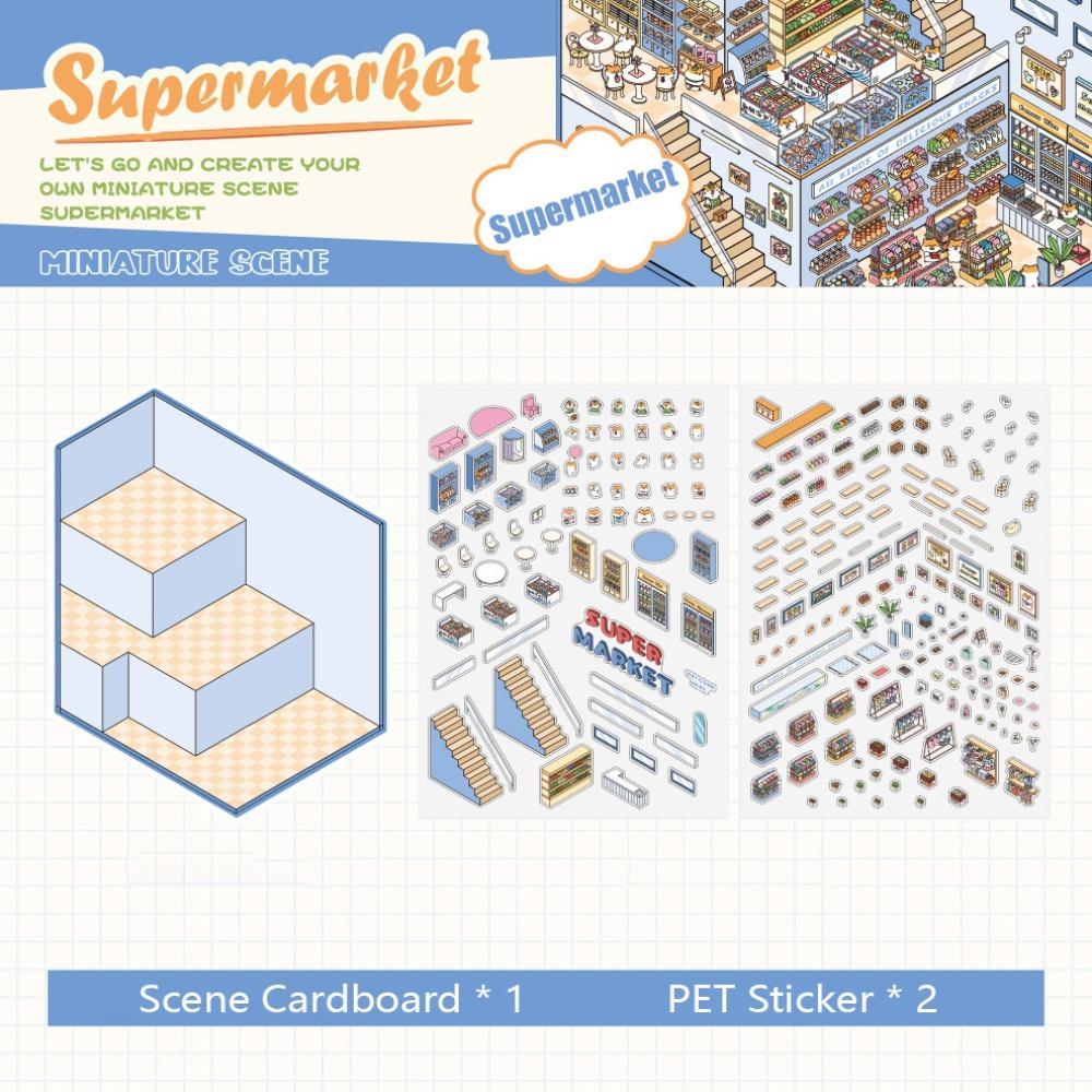 

3D Стереоскопический Эффект 3D Пейзажная Наклейка Сверхбольшая Наклейка Сцены Каюты Подарок Supermarket