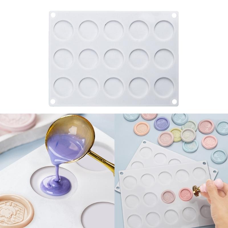 15 Cavity Wax Mold Seal Silicone Mat Pad for Wax Seal Stamp Wax Making Mould Removable for DIY Craft Adhesive Waxing