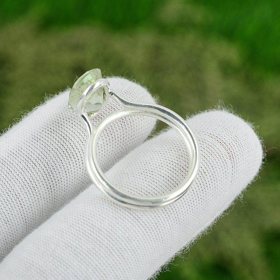 Sisters Day Deal Green Amethyst Gemstone Sterling Silver Ring Jewelry Size 9.25