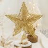 Christmas Tree Top Ornament Metal Star Shaped Tree Toppers Pentagrams Decoration for Home and Mall Parties Supplies