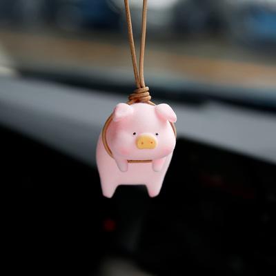 1 Stk. Niedlicher Schweinchen Autoanhänger, Auto Innenraum Charm Anhänger, Internet-Berühmtheit Rückspiegel Ornament, Autodekoration